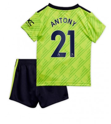 Manchester United Antony #21 Tredjedraktsett Barn 2022-23 Kortermet (+ Korte bukser)